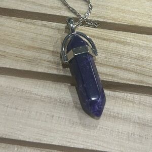 Silver and Dream amethyst Pendant Necklace